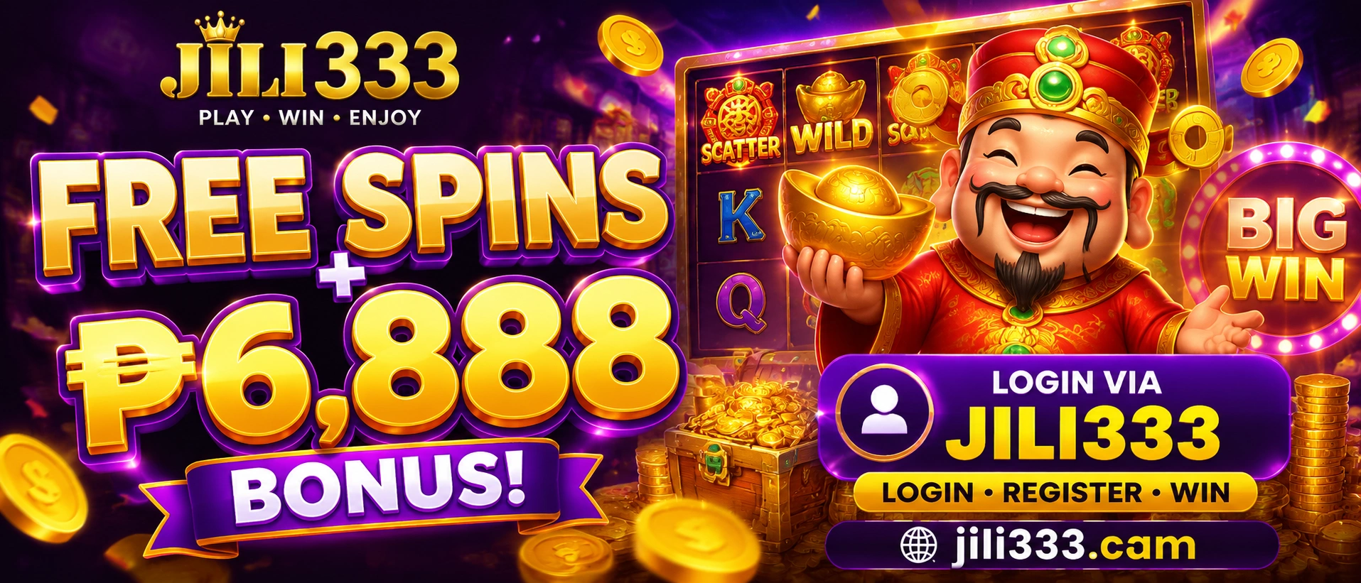 Themed slot game artwork with bold symbol animations